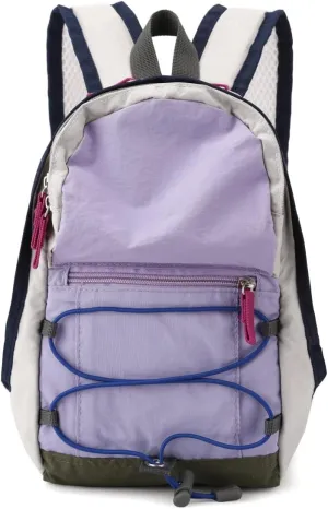 Geerlaqaly hiking backpack, suitable for both men and women, lightweight and large capacity, suitable for leisure and urban use, with reflective strips and whistle,greypurple