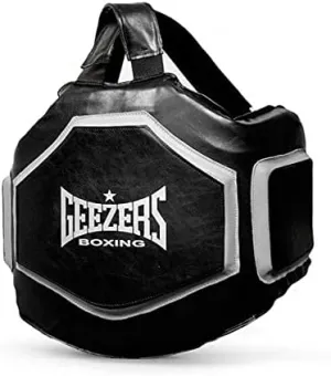 Geezers Pro Body Protector – Premium Leather, Multi-Layer Shock-Absorbing Foam, Adjustable Padded Shoulder Straps
