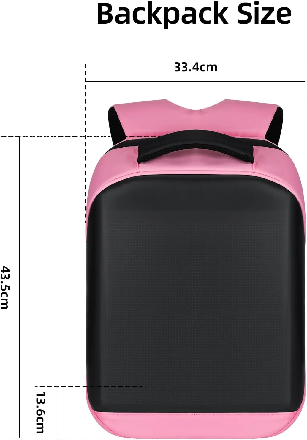 Gelrova LED Backpack 17 Inch, Full Color Screen Programmable Screen Laptop Backpack, Work Bag Fashion Travel Backpack for Women, City Serise, Pink