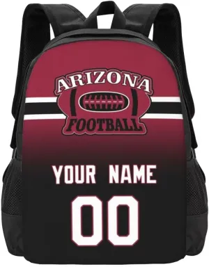 Generic Personalized Arizona Large Capacity Shoulder Bag Custom, Custom Personalized Name and Number Football Sports Backpack Travel Bag Computer Bag Fan Presents
