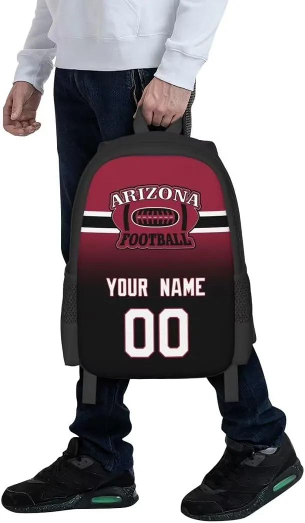 Generic Personalized Arizona Large Capacity Shoulder Bag Custom, Custom Personalized Name and Number Football Sports Backpack Travel Bag Computer Bag Fan Presents