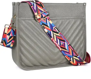 Genuine Leather Crossbody Bags for Women Trendy Hobo Handbags Soft Quilted Shoulder Bag Purses with Adjustable Strap
