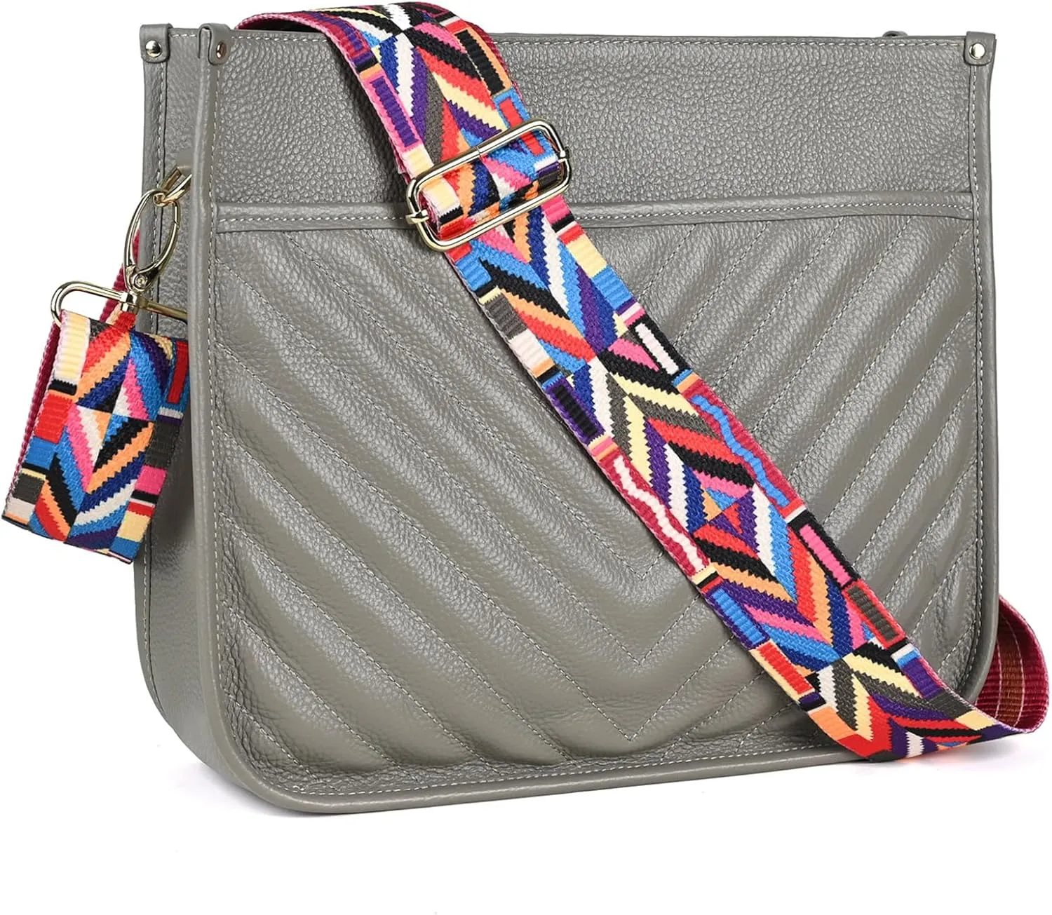 Genuine Leather Crossbody Bags for Women Trendy Hobo Handbags Soft Quilted Shoulder Bag Purses with Adjustable Strap