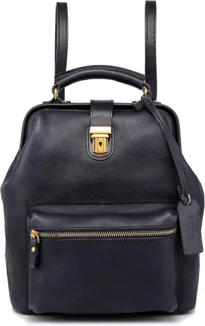 Genuine Leather Doctor Backpack (Black)
