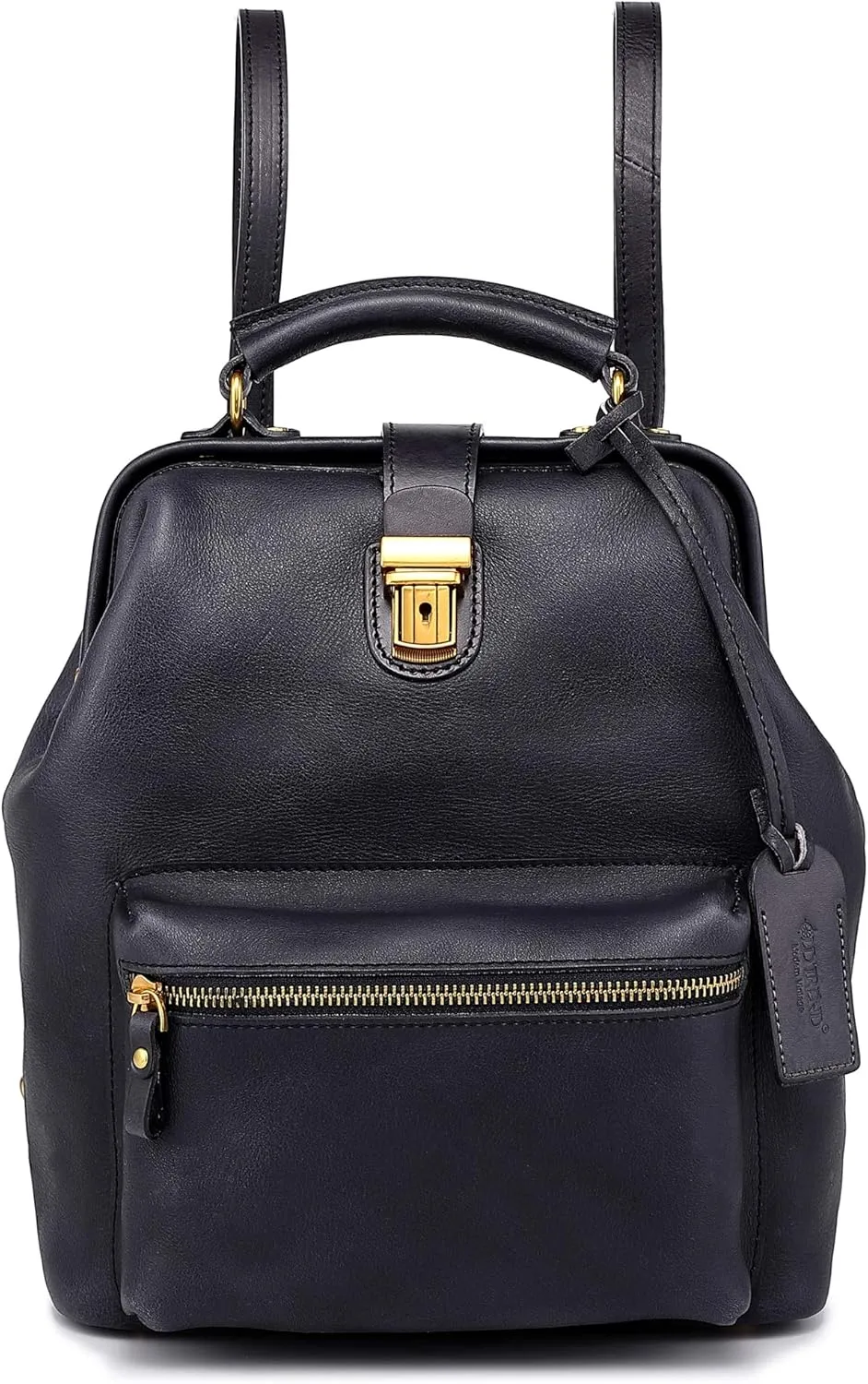 Genuine Leather Doctor Backpack (Black)
