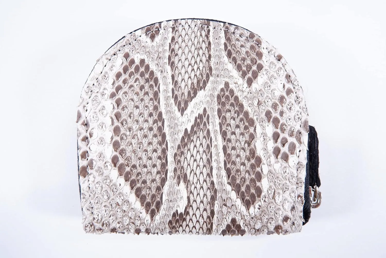 Genuine Python Snake Skin Leather Zip Around Coins Purse Wallet Pouches (Burmese Natural)