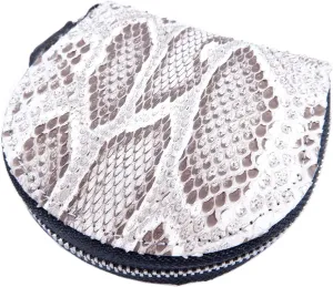 Genuine Python Snake Skin Leather Zip Around Coins Purse Wallet Pouches (Burmese Natural)