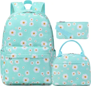 Girls Boys Backpack with Lunch Box Pencil Case for Elementary, 3 in 1 Large Capacity Kids Backpack for School Girls Boys