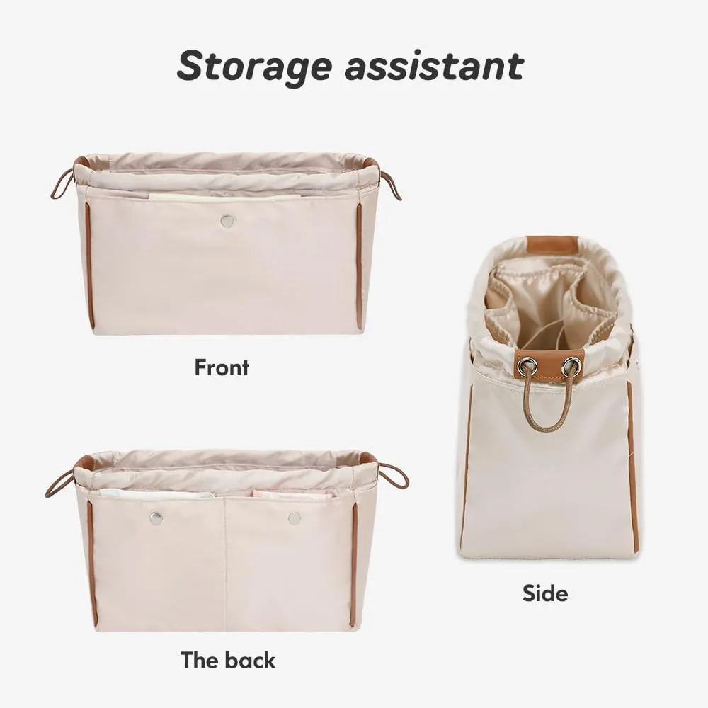 GIVLEFLY，Drawstring，Purse Organizer, Satin material Bag Organizer Insert Purse Organizer For Tote, Handbag,Silk fabric，Portability (Medium)
