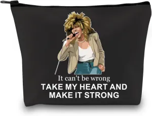 GJTIM Musical Gift Musical Song Lyrics Gift Musician Inspired Zipper Pouch Musical Theatre gift Musical Makeup Bag (Make It Strong BLK)