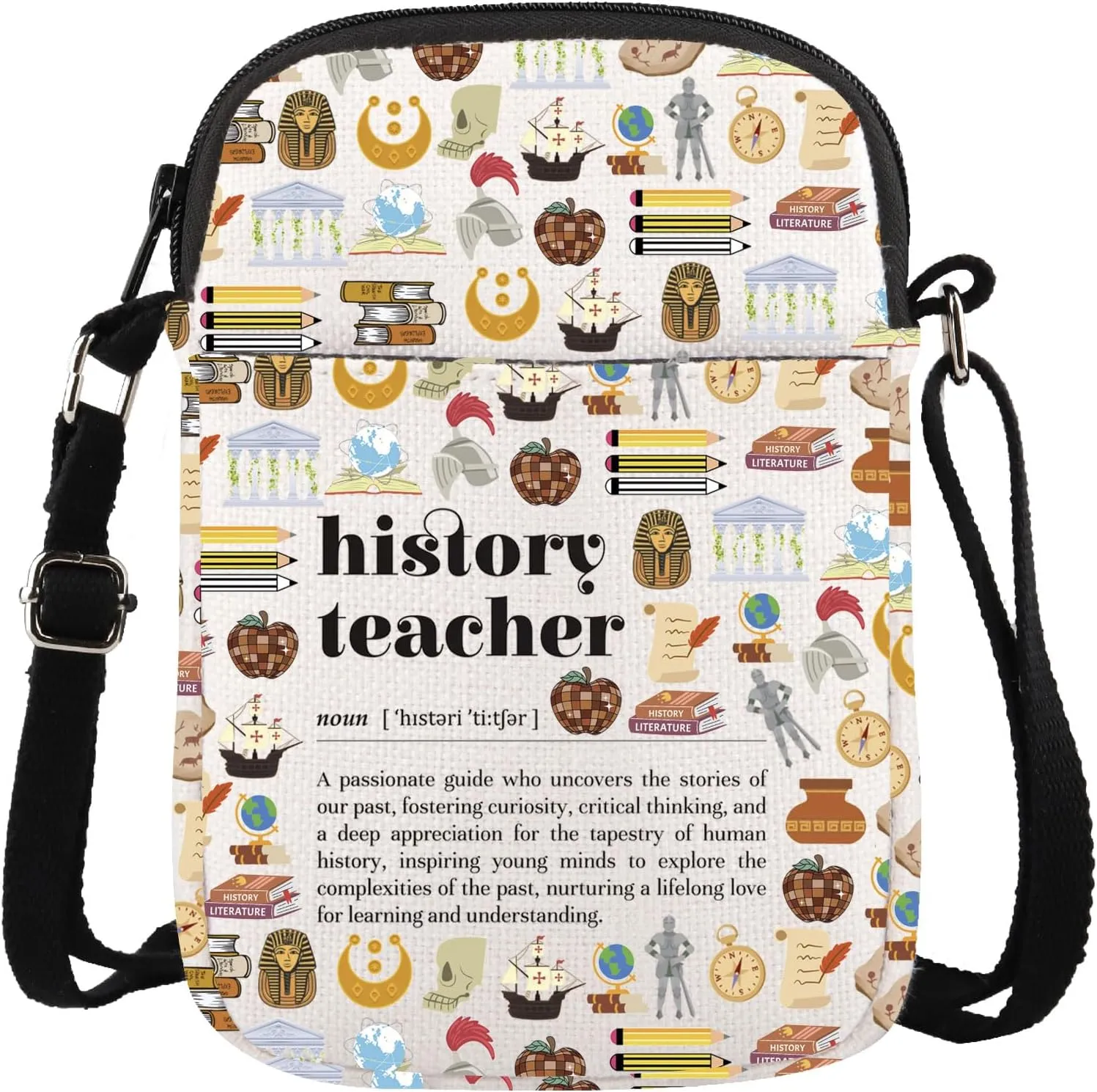 GJTIM Social Studies Gift History Major Graduation Gift Teacher Appreciation Gift History Teacher Crossbody Bag