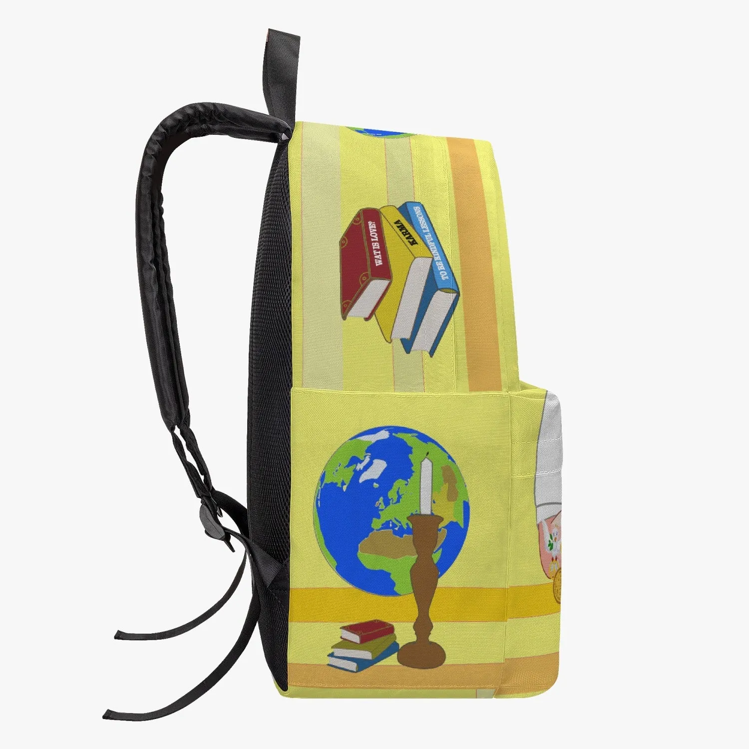 GLOBAL FREEDOM UNITED© Archangel Uriel SPECIAL LESSONS English Yellow - All-over-print Canvas Backpack