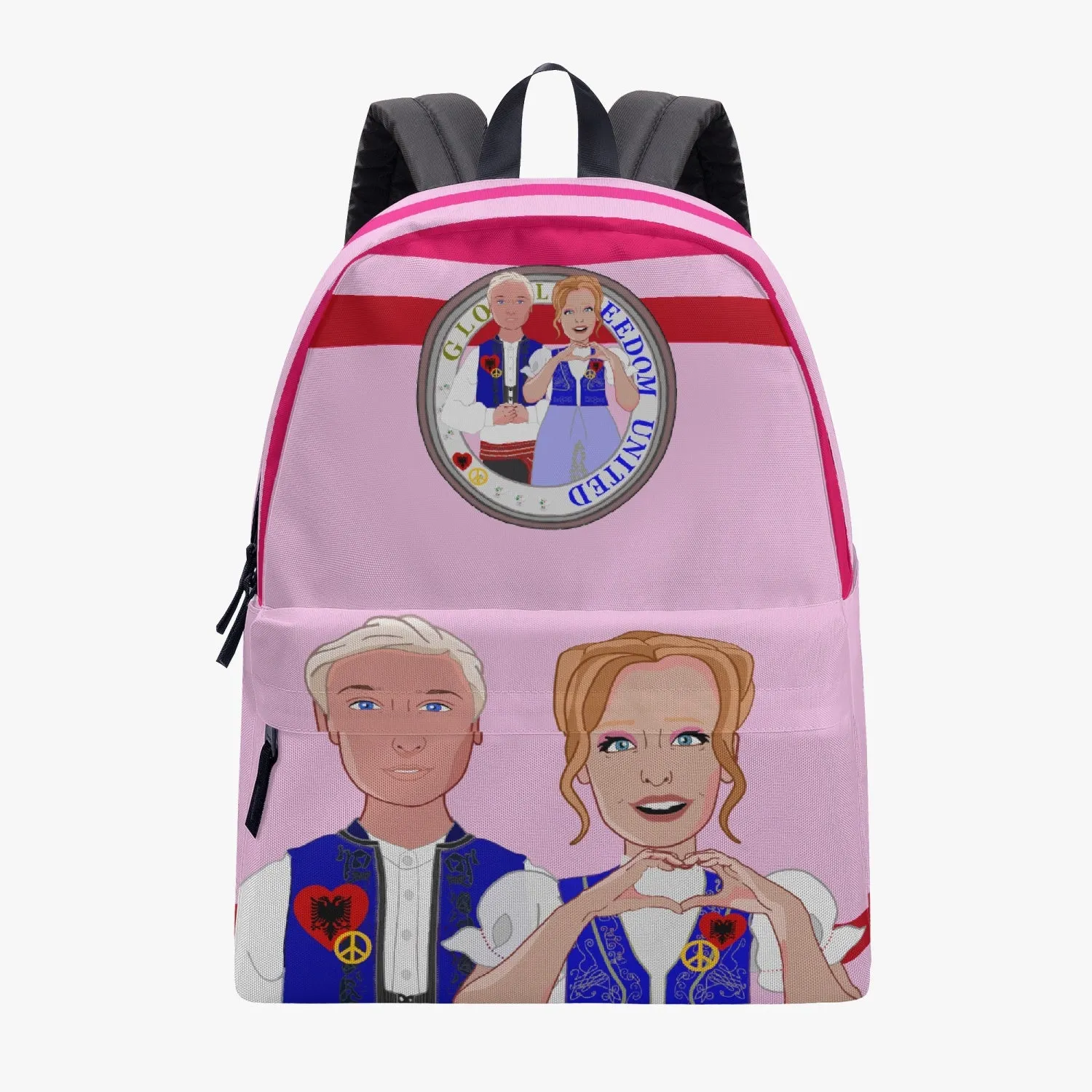 GLOBAL FREEDOM UNITED© Couple Albania Pink1 - All-over-print Canvas Backpack