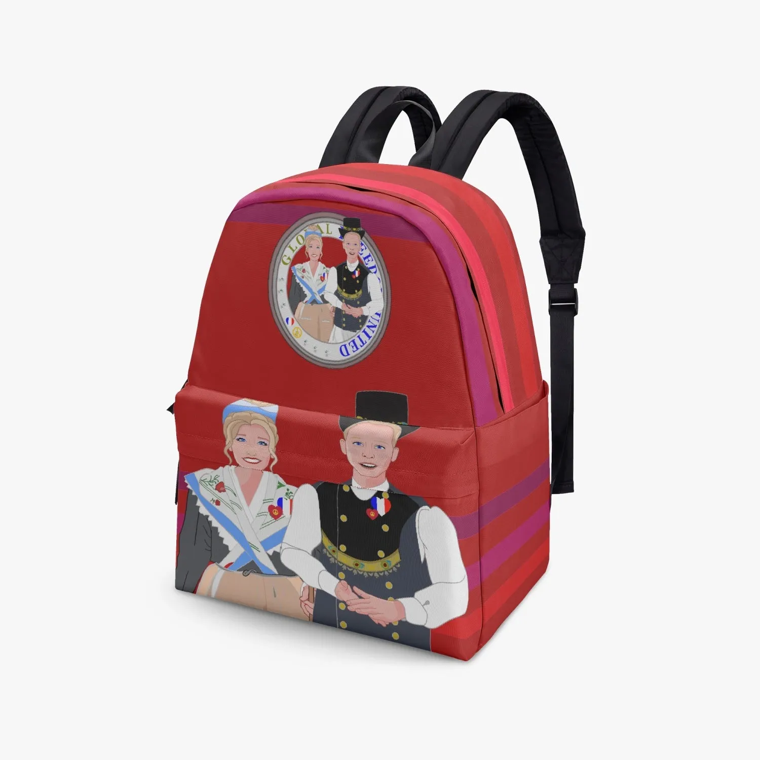 GLOBAL FREEDOM UNITED© Couple French Red - All-over-print Canvas Backpack