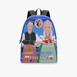 GLOBAL FREEDOM UNITED© Couple Poland Deep Blue - All-over-print Canvas Backpack
