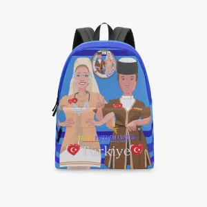 GLOBAL FREEDOM UNITED© Couple Turkey Deep Blue - All-over-print Canvas Backpack