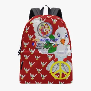 GLOBAL FREEDOM UNITED WOMEN DOVE OF PEACE FRENCH & RUSSIA OLD PEACE RED All-over-print Canvas Backpack
