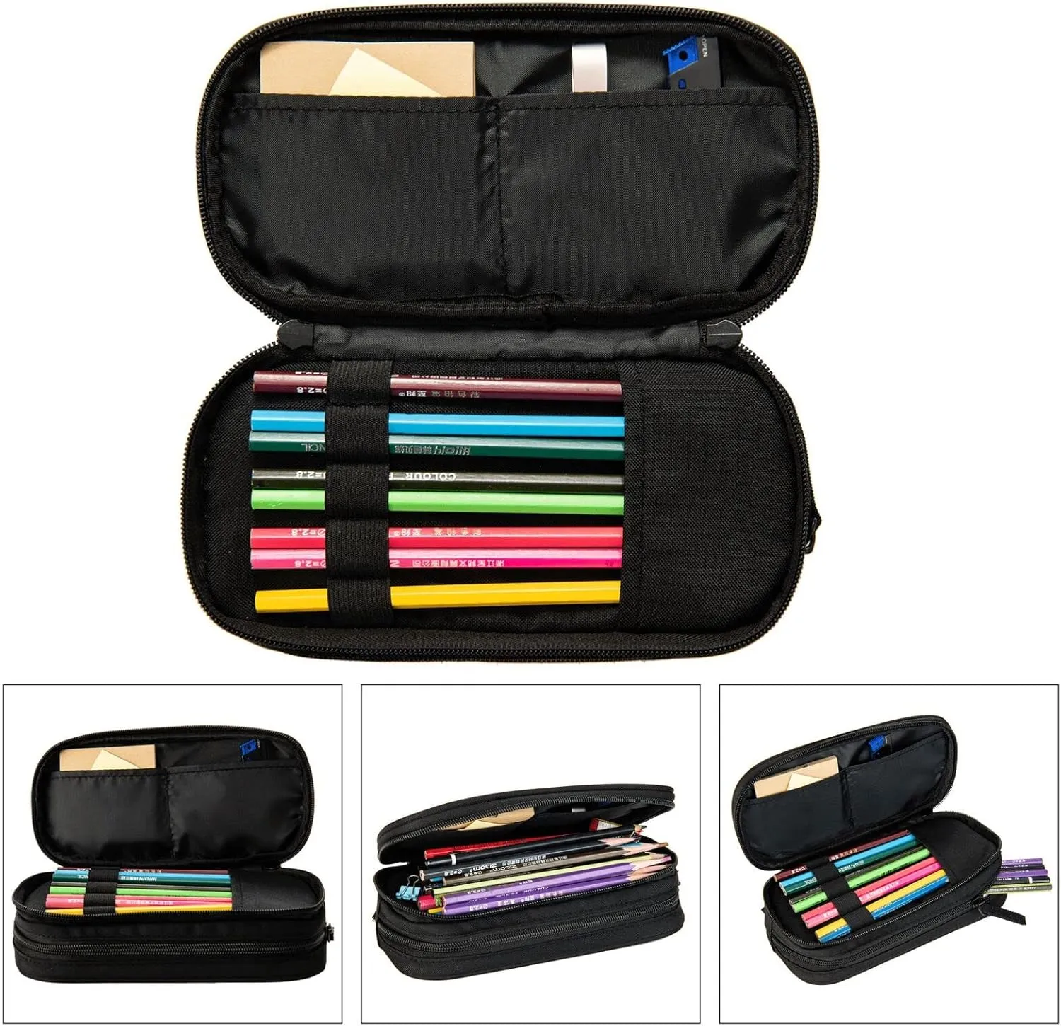 Gold And Black Marble Three-Piece Backpack Set With Pocket Backpack Cross-Body Lunch Bag Pen Bag For Travel Daypack