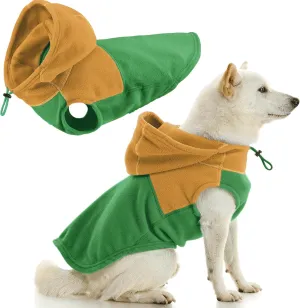 Gooby Dog Vest Hoodie - Green, X-Small - Fleece, Soft, Two Tone - Durable Leash Ring - Abrasion-Resistant Stitching - Perfect for Small Dogs