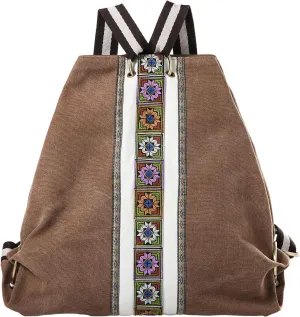 Goodhan Women Canvas Backpack Daypack Casual Shoulder Bag, Vintage Heavy-duty Anti-theft Travel Backpack