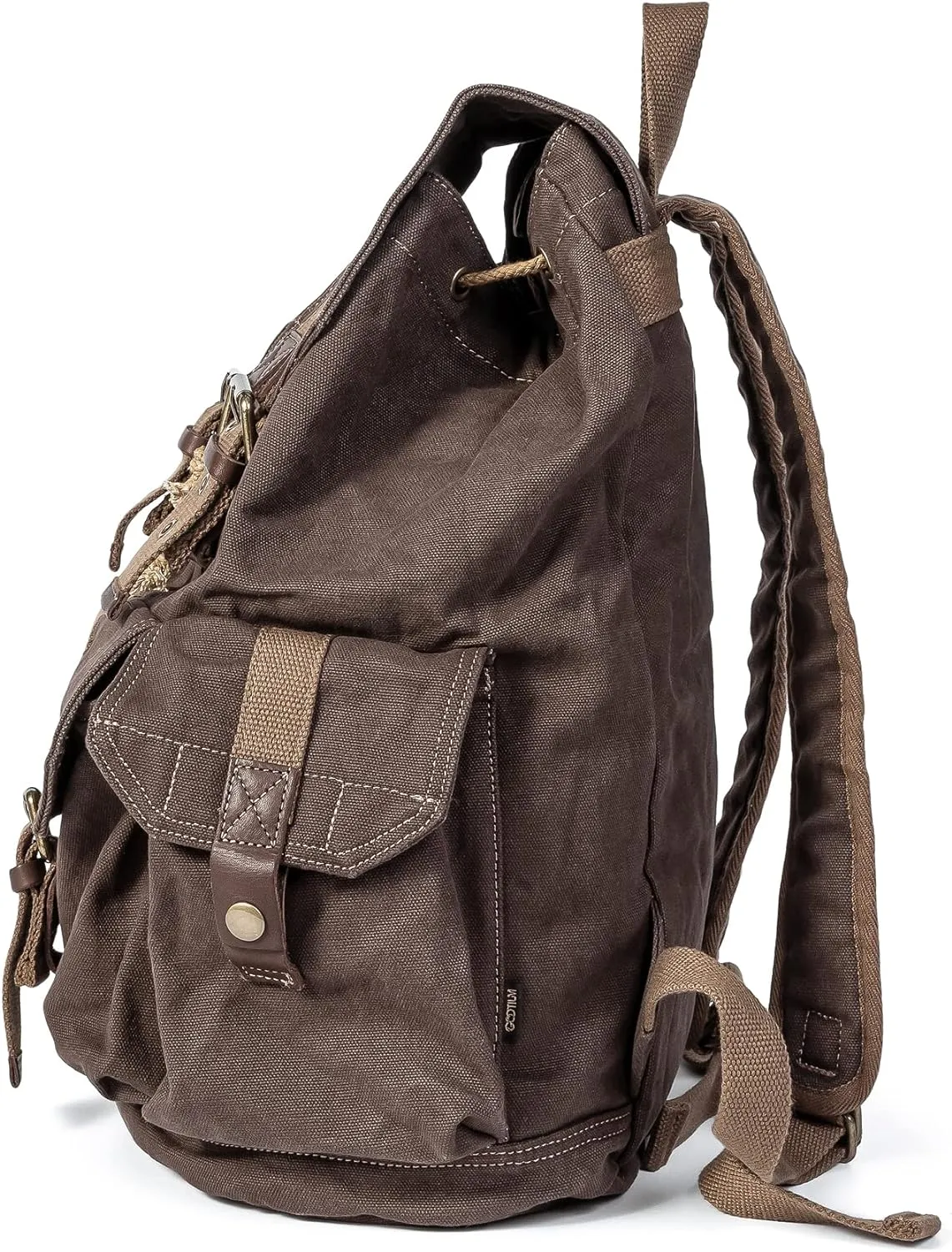 Gootium 21101KA-S Specially High Density Thick Canvas Backpack Rucksack, Coffee, Small