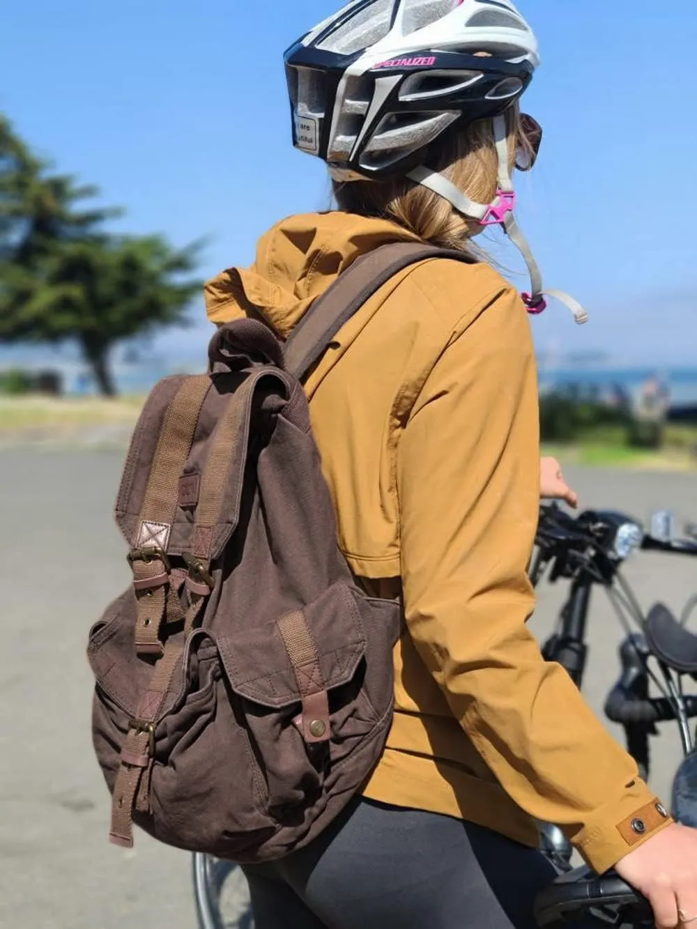 Gootium 21101KA-S Specially High Density Thick Canvas Backpack Rucksack, Coffee, Small