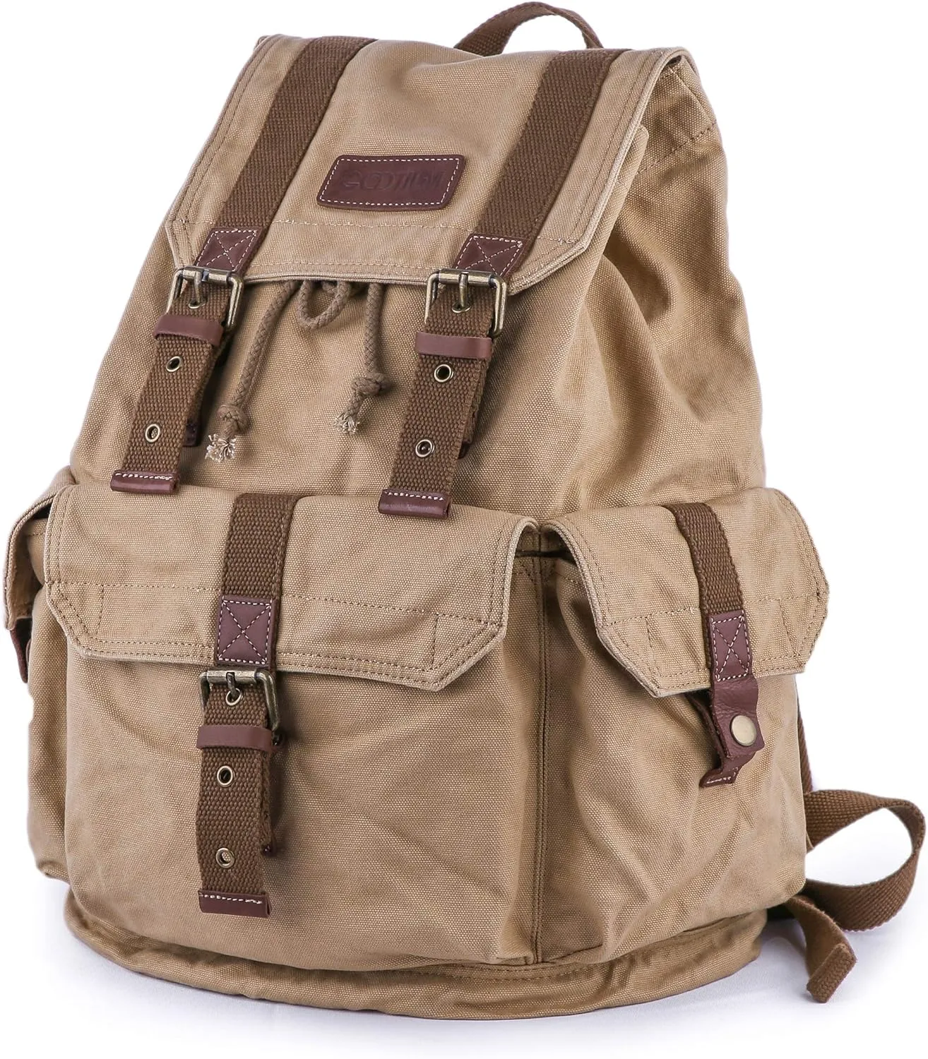 Gootium 21101KA Specially High Density Thick Canvas Backpack Rucksack,Khaki