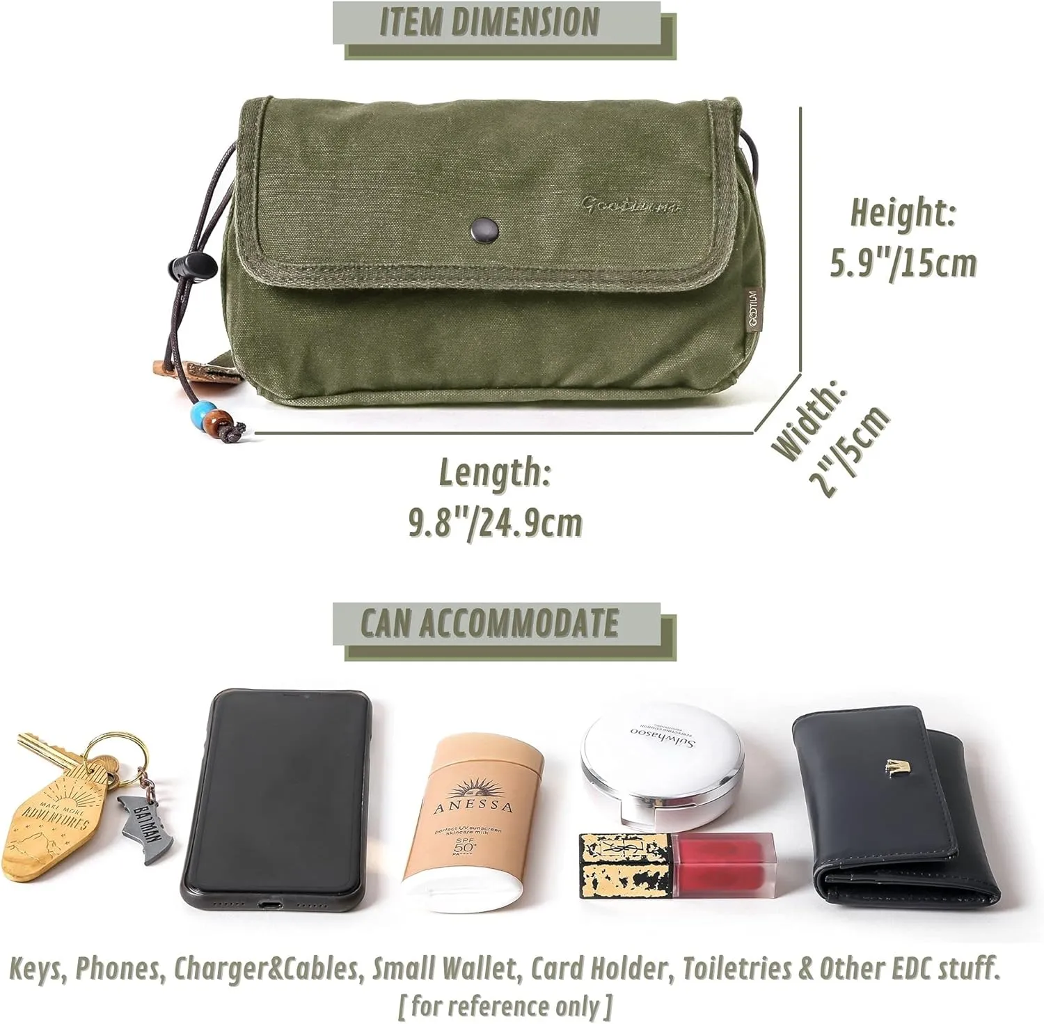 Gootium Canvas Small Crossbody Purse - Flap Shoulder Bag Daily Essentials Pouch