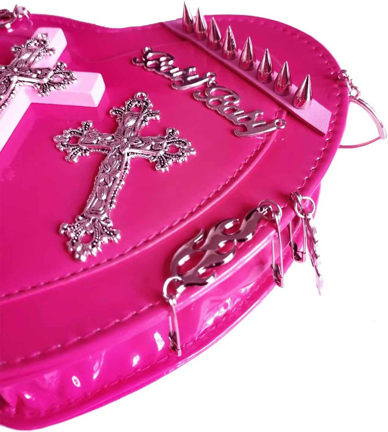 Gothic Punk purse bag Y2K Heart Cute Lolita shoulder bag for women