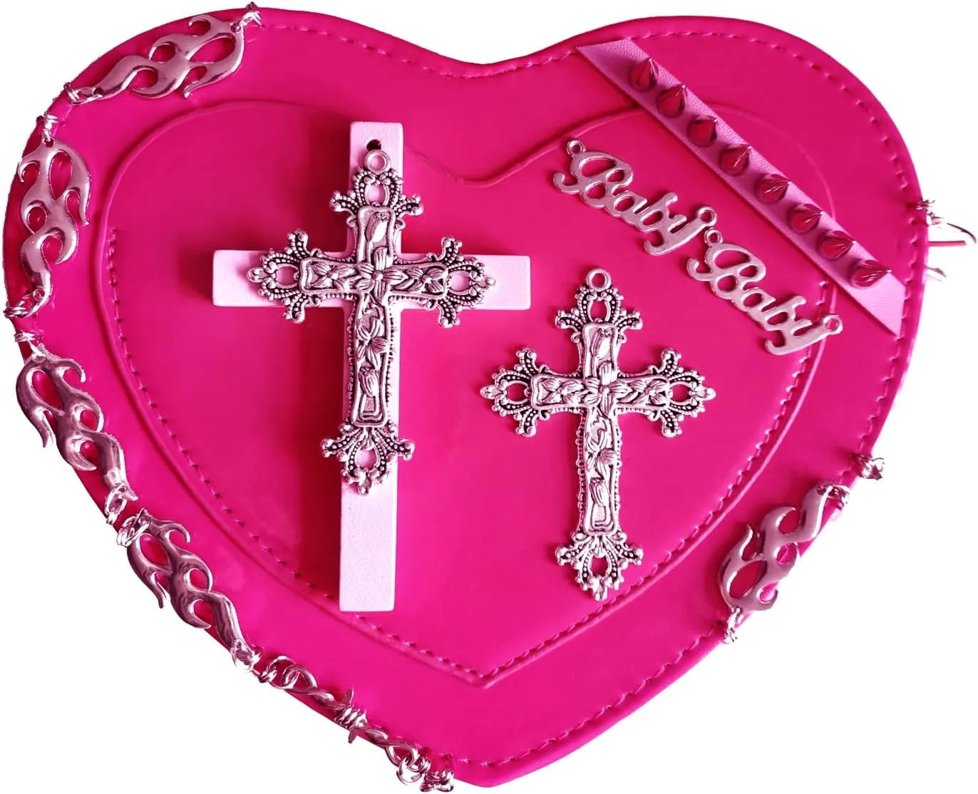 Gothic Punk purse bag Y2K Heart Cute Lolita shoulder bag for women