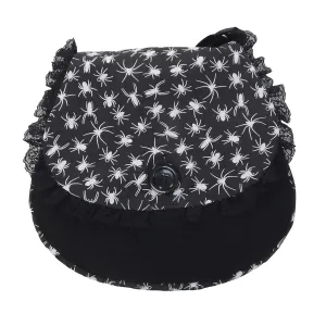 Gothic Spider Bag, Halloween Spider Purse, Alternative Canvas Crossbody, Gothc Spider Shoulder Purse