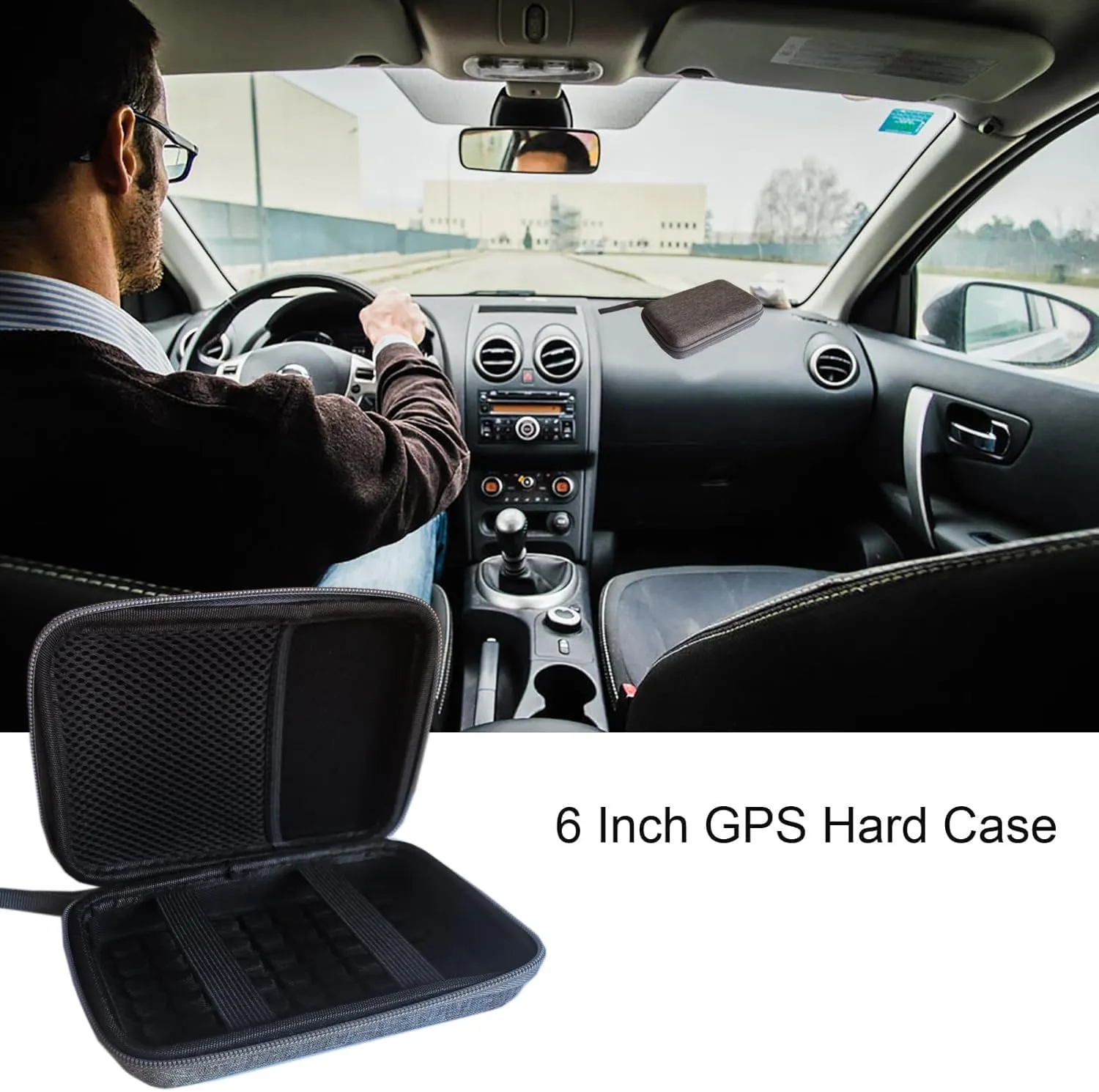 GPS Case Hard Shell Carrying Case Waterproof Shockproof Storage Pouch Organizer Bag for 5-6 Inch GPS Navigator Garmin Nuvi 66LM 65 64 Garmin Zumo XT2 Tomtom 620 610 Cables Accessories 6 Inch (Grey)