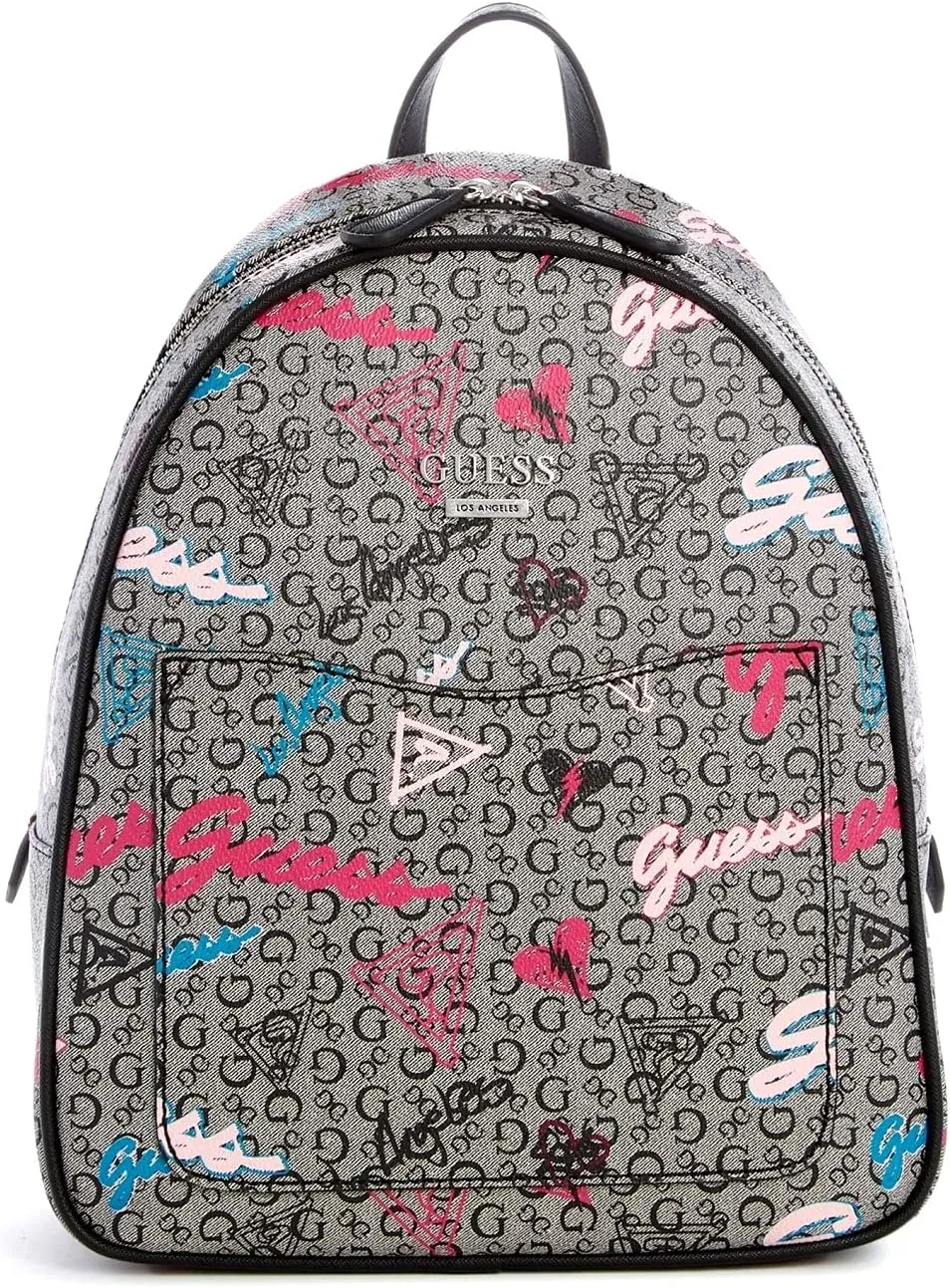 GUESS Women's Stanzler Black Logo Graphic Graffiti Print Backpack