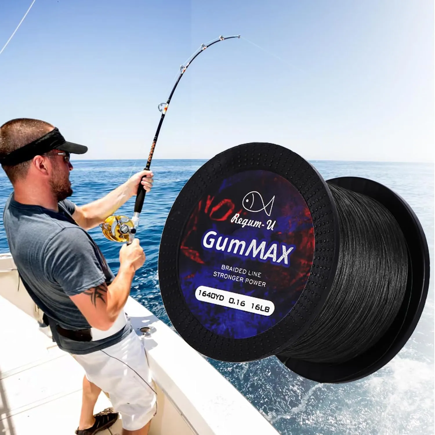 GumMAX 545/1093/1640yds 5-100LB 8X Braided Fishing Line Abrasion Resistant Superline Zero Stretch & Smaller Diameter Confuse & Never Fade in Saltwater and Freshwater