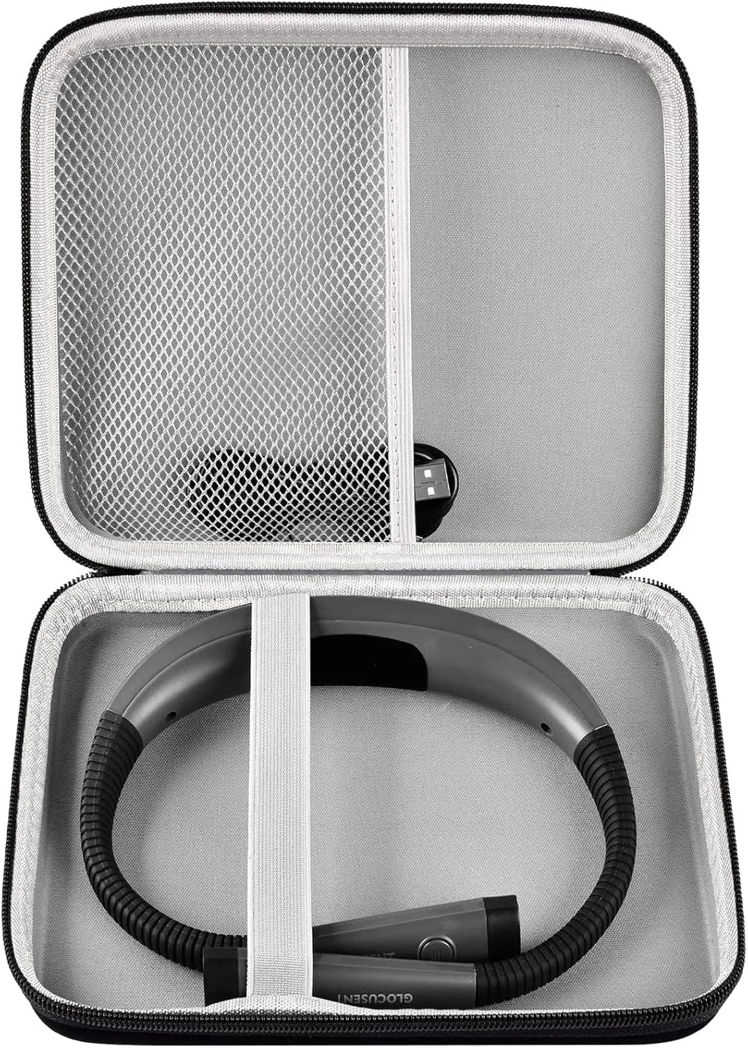 GWCASE Case Compatible with Glocusent/for Vekkia/for LITOM/for LEDGLE/for TAKKUI LED Neck Reading Light Book Light for Reading in Bed. Storage Carrying Holder Fits for USB Cable (Box Only)-Black