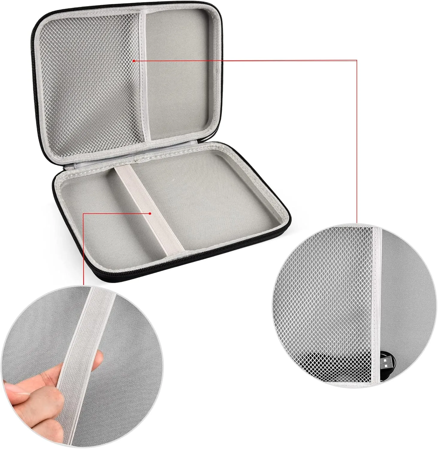 GWCASE Case Compatible with Glocusent/for Vekkia/for LITOM/for LEDGLE/for TAKKUI LED Neck Reading Light Book Light for Reading in Bed. Storage Carrying Holder Fits for USB Cable (Box Only)-Black