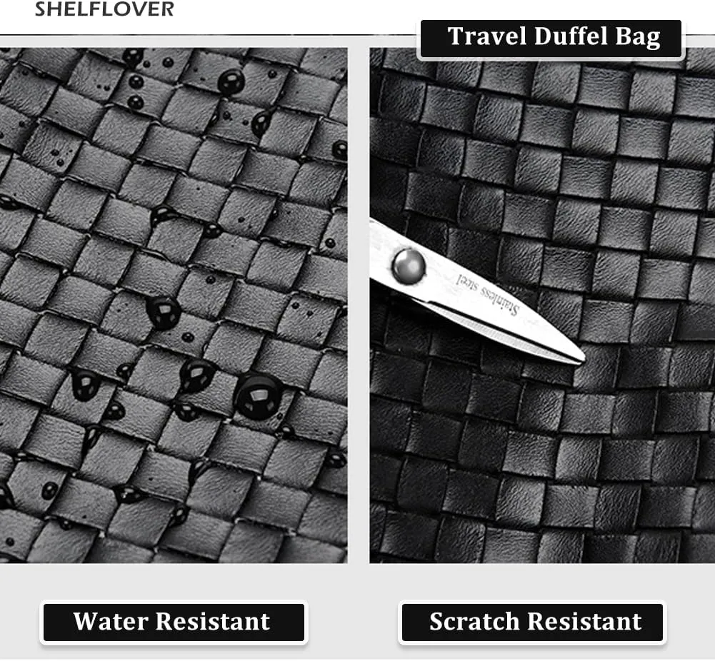 Gym Bag for Women & Men, Travel Duffel Bag Water Resistant Carry On Weekender Backpack for Airplane, 35L Classic Design, Bright Black Grid