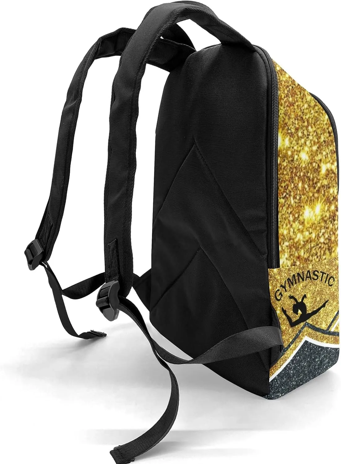 Gymnastic Athlete Gold Glitter Personalized Backpack for Teen Custom Travel Backpack for Boys Girs Bookbag Casual Bag Name Gift, Design 11, EU5566SS