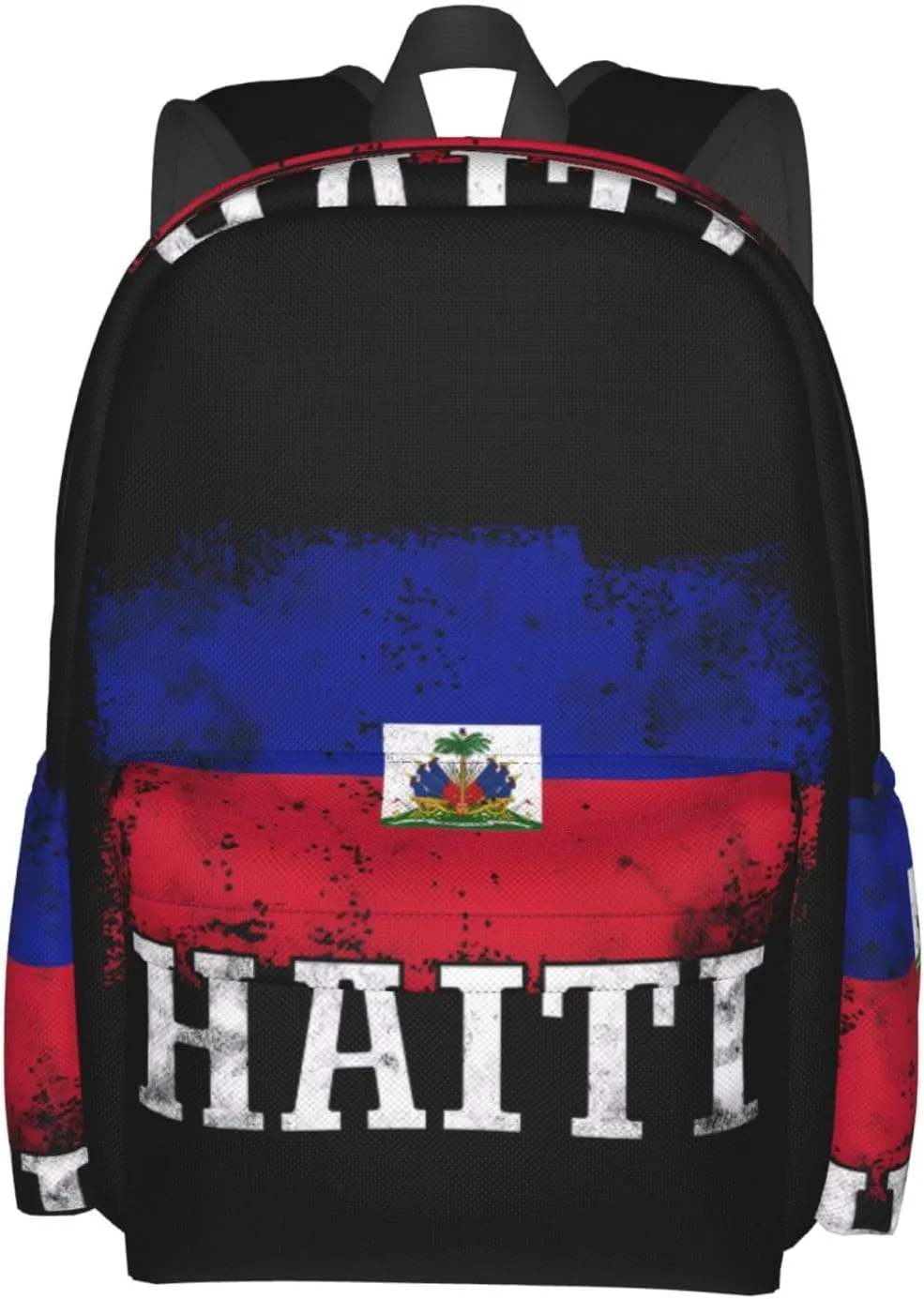 Haitian Haiti Flag Backpack Large Capacity Backpack Lightweight Double Shoulder Bag For Women Men Travel