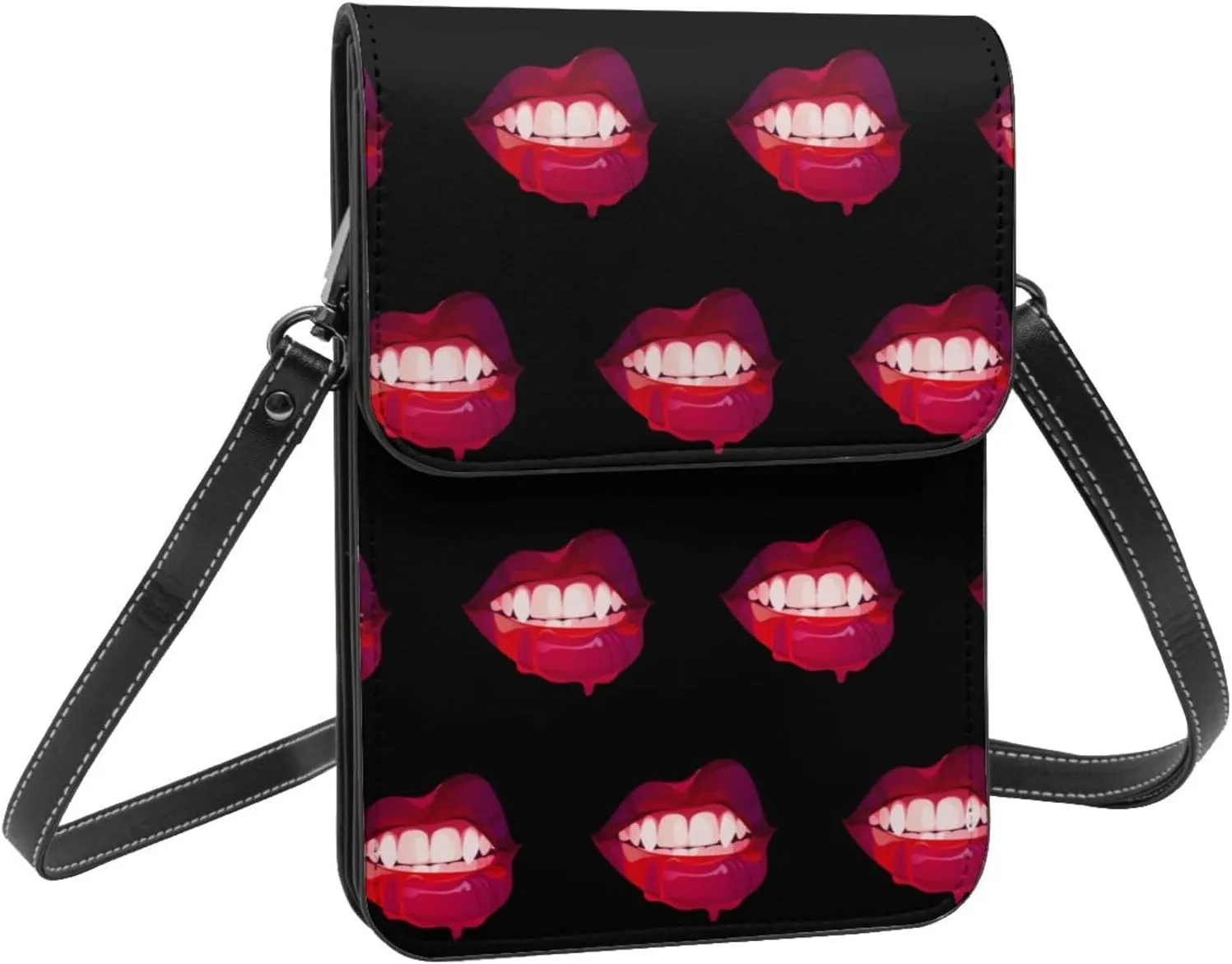Halloween Witch Riding A Broom Cell Phone Purse Small Crossbody Bag For Women Men Wallet Purses With Adjustable Strap