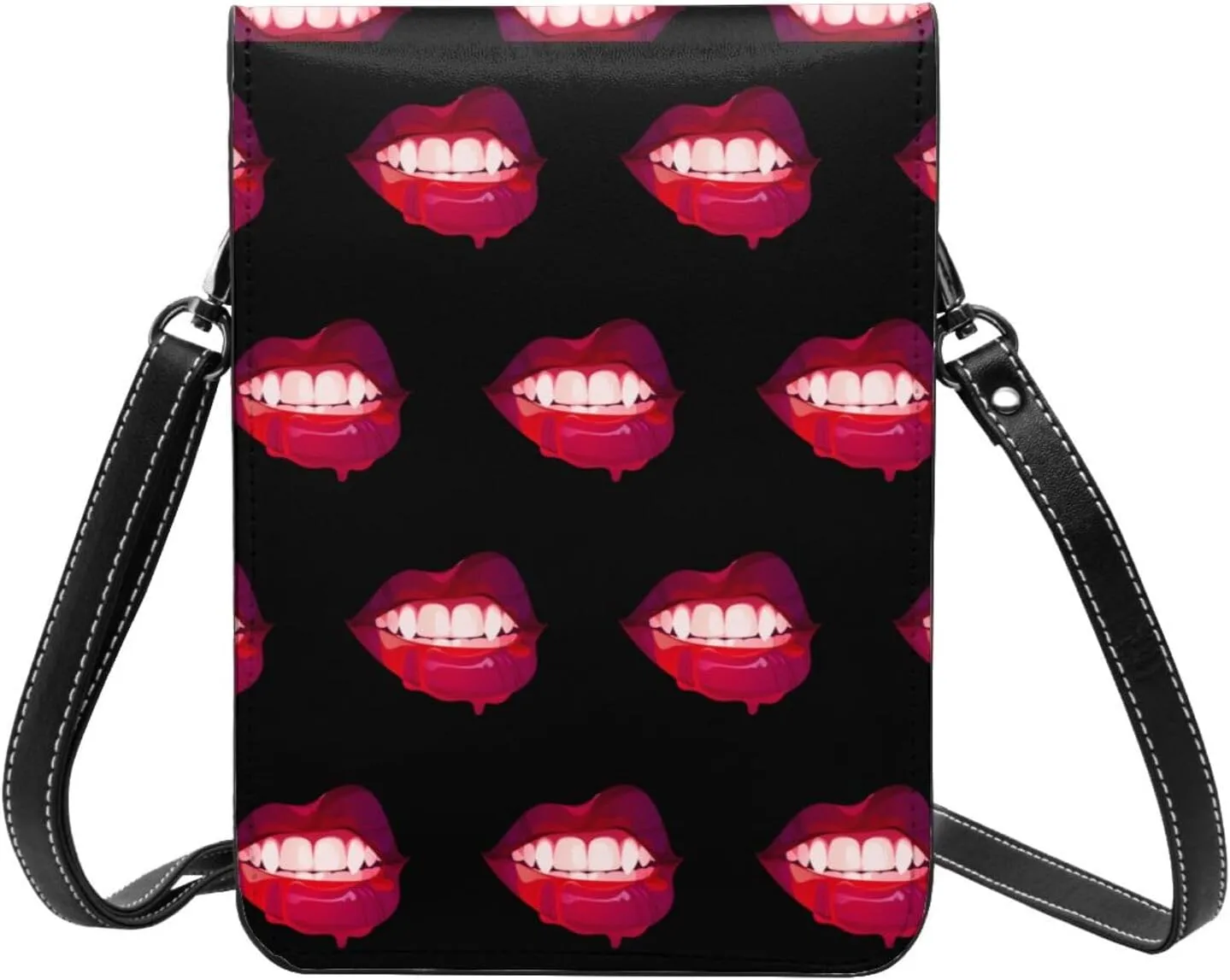 Halloween Witch Riding A Broom Cell Phone Purse Small Crossbody Bag For Women Men Wallet Purses With Adjustable Strap