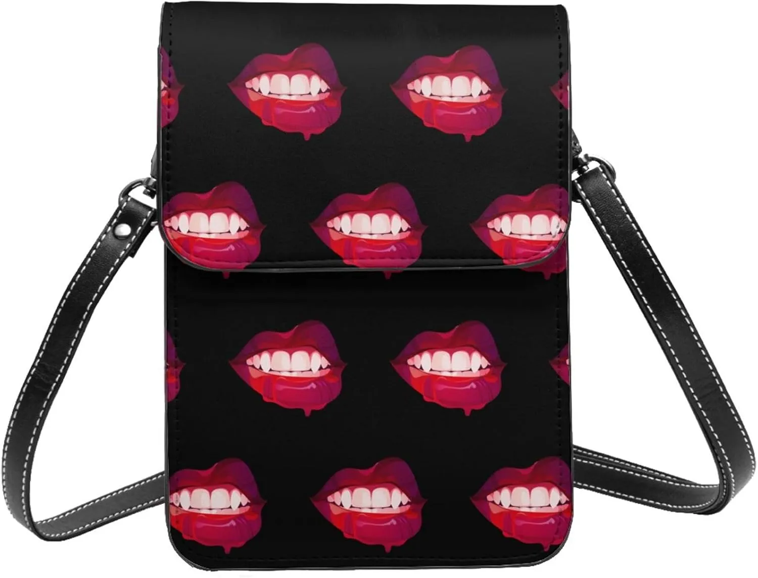 Halloween Witch Riding A Broom Cell Phone Purse Small Crossbody Bag For Women Men Wallet Purses With Adjustable Strap