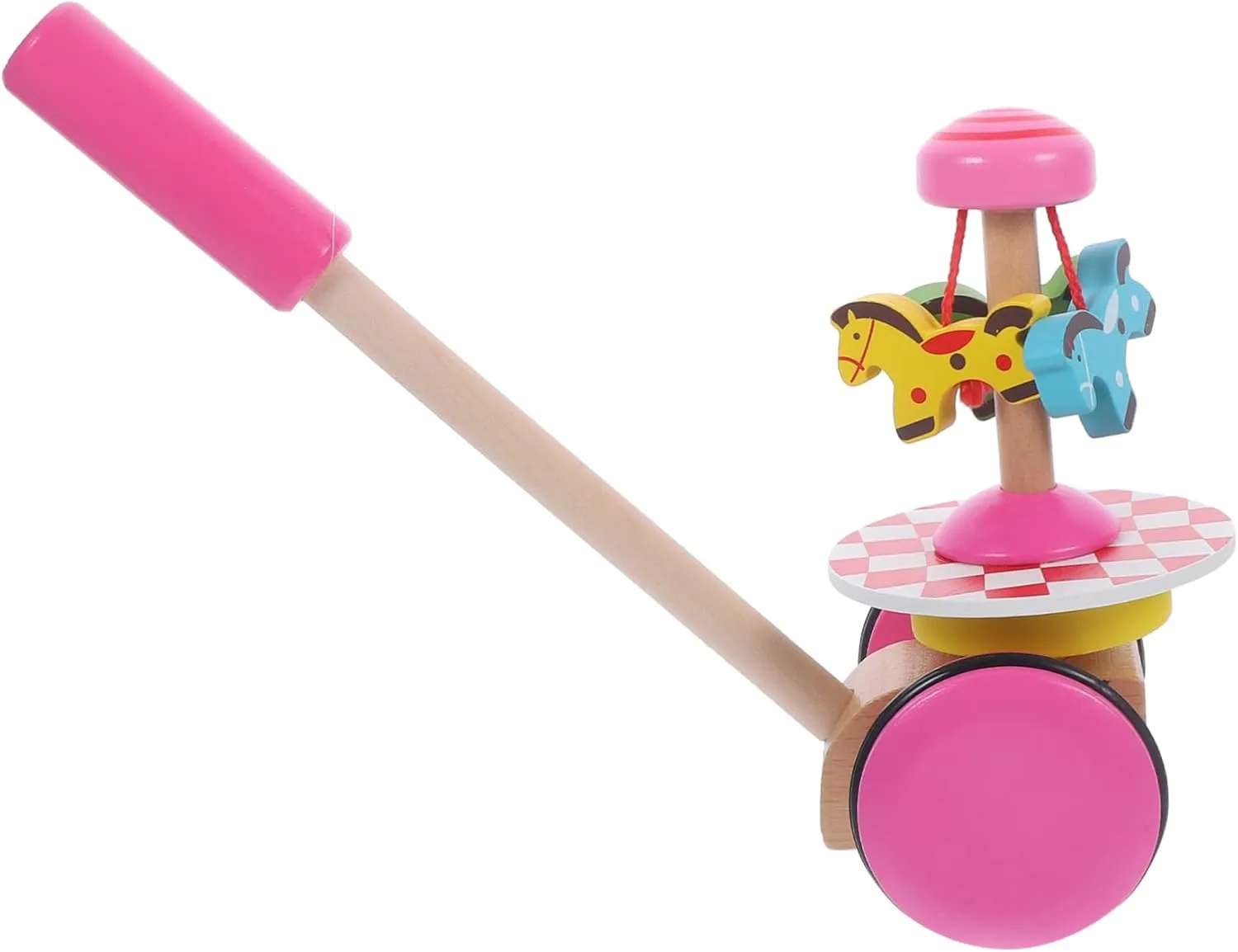 HANABASS 1Pc Wooden Cart Educational Helicopter Style Push for Early Enhances Life Skills Boy Girl