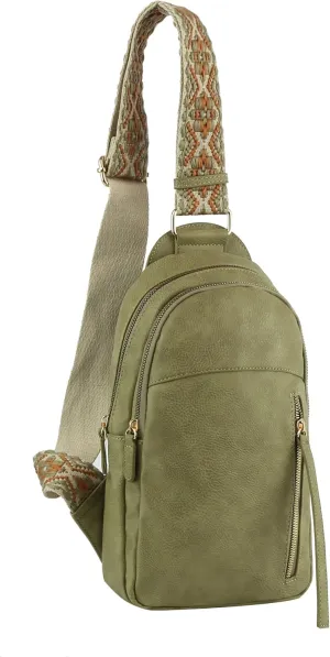Handbag Republic Chic Simplicity PU Leather Crossbody Chest Bag with Adjustable Strap and Zipper Closure for Women