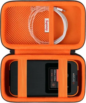 Hard Carrying Case for Solis 5G WiFi Mobile Hotspot for Travel, Local and International Coverage Router, Protective Cases Bag with Mesh Bag for USB Cable and Accessories, Black Orange