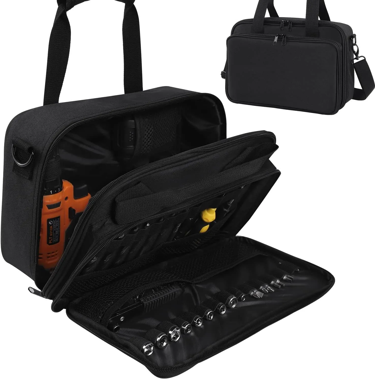 Hard Case Compatible with BLACK DECKER LDX120C / LD120VA MAX Cordless Drill Driver, Travel Case for Cordless Drill/Driver Bits And Accessories (Fit for Most Standard Drills), Black (Bag Only)