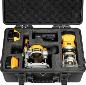 Hard Case for Dewalt Router - Tool Bag for 20V Max XR Cordless Woodworking Router Tool, Waterproof & Shockproof Box for Dewalt 20v Router Brushless DCW600B (Charcoal, Large Capacity)