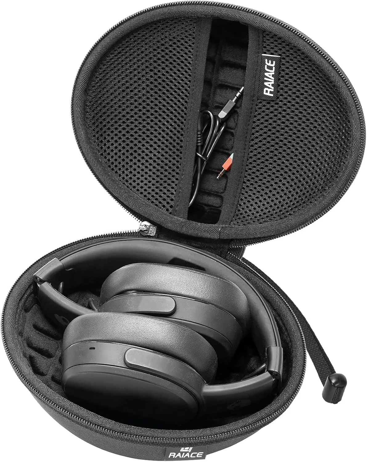 Hard Travel Carrying Case Compatible with Skullcandy Crusher Over-Ear Headphones. (Case Only, Not Include The Device)-Black(Black Lining)