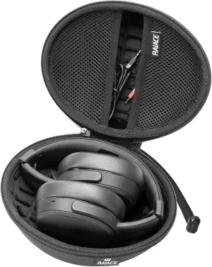 Hard Travel Carrying Case Compatible with Skullcandy Crusher Over-Ear Headphones. (Case Only, Not Include The Device)-Black(Black Lining)