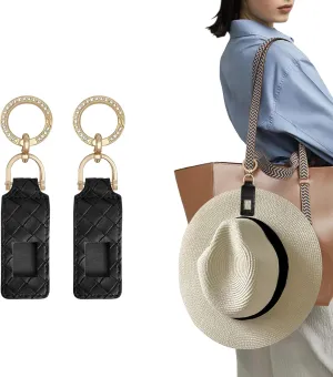 Hat Clip for Travel on Bag Backpack Luggage Fashion PU Leather Non-Magnetic Elastic Hats Holder Sun Cap Accessories